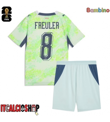Svizzera Remo Freuler #8 Seconda Maglia Bambino Mondiali 2026 Manica Corta (+ Pantaloni corti)